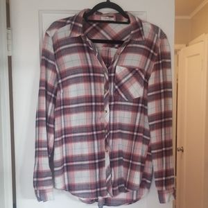 Plaid long sleeve top